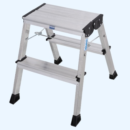 Двусторонняя алюминиевая складная стремянка подставка MONTO Rolly 2х2 алюминий (130037)